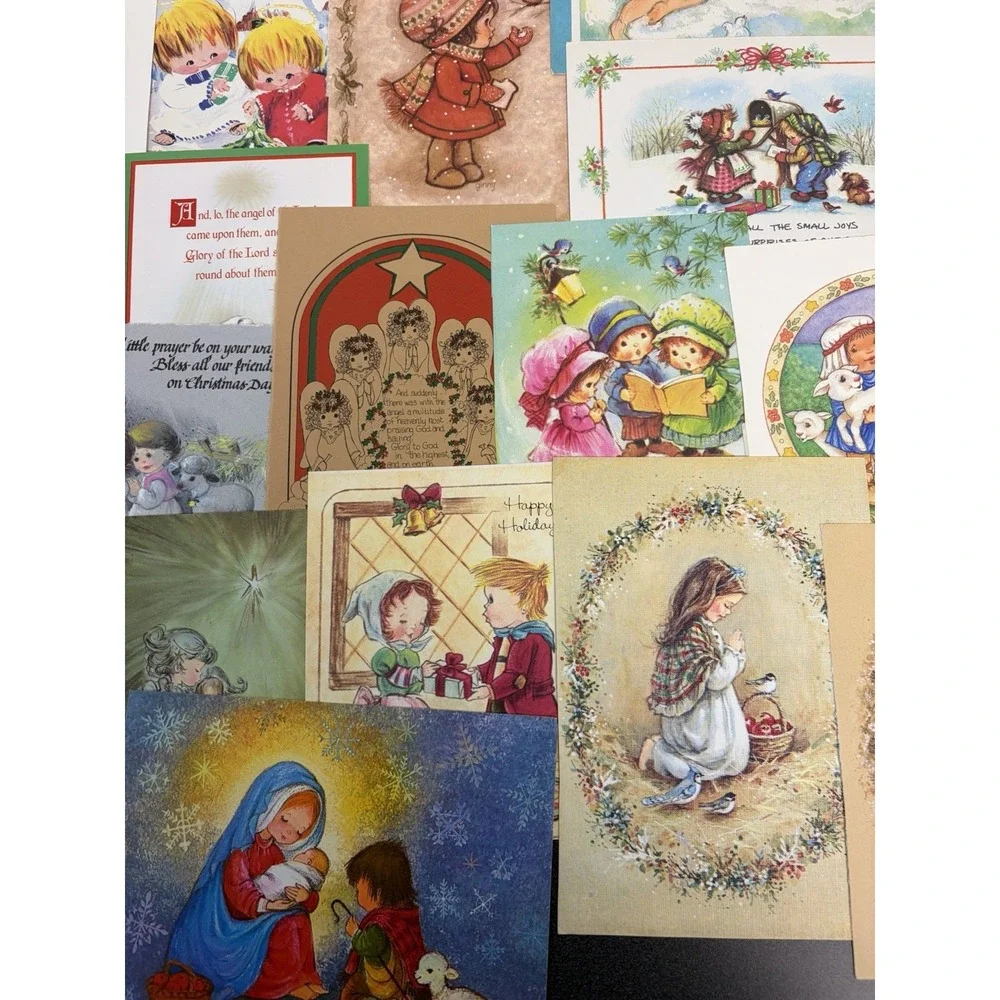 Vintage Christmas Cards Fronts ONLY Traditional Scrapbooking Decoupage Lot 50+